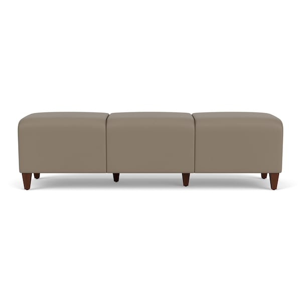 Lesro Siena Lounge Reception 3 Seat Bench, Walnut, MD Farro Upholstery SN3001 - main